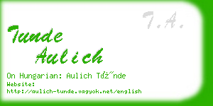 tunde aulich business card